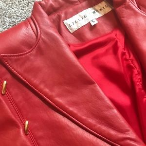 VINTAGE Lillie Rubin Studded Red Leather Set